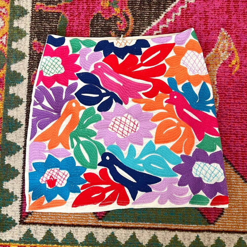 J. Marie Maya Colorful Otomi Skirt Size Medium